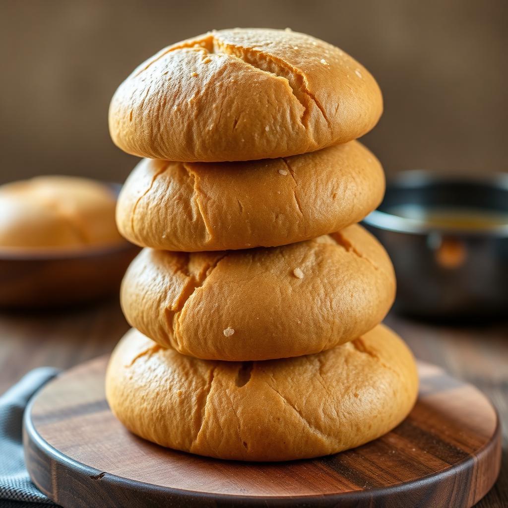 Stack of fresh Nigerian bread loaves