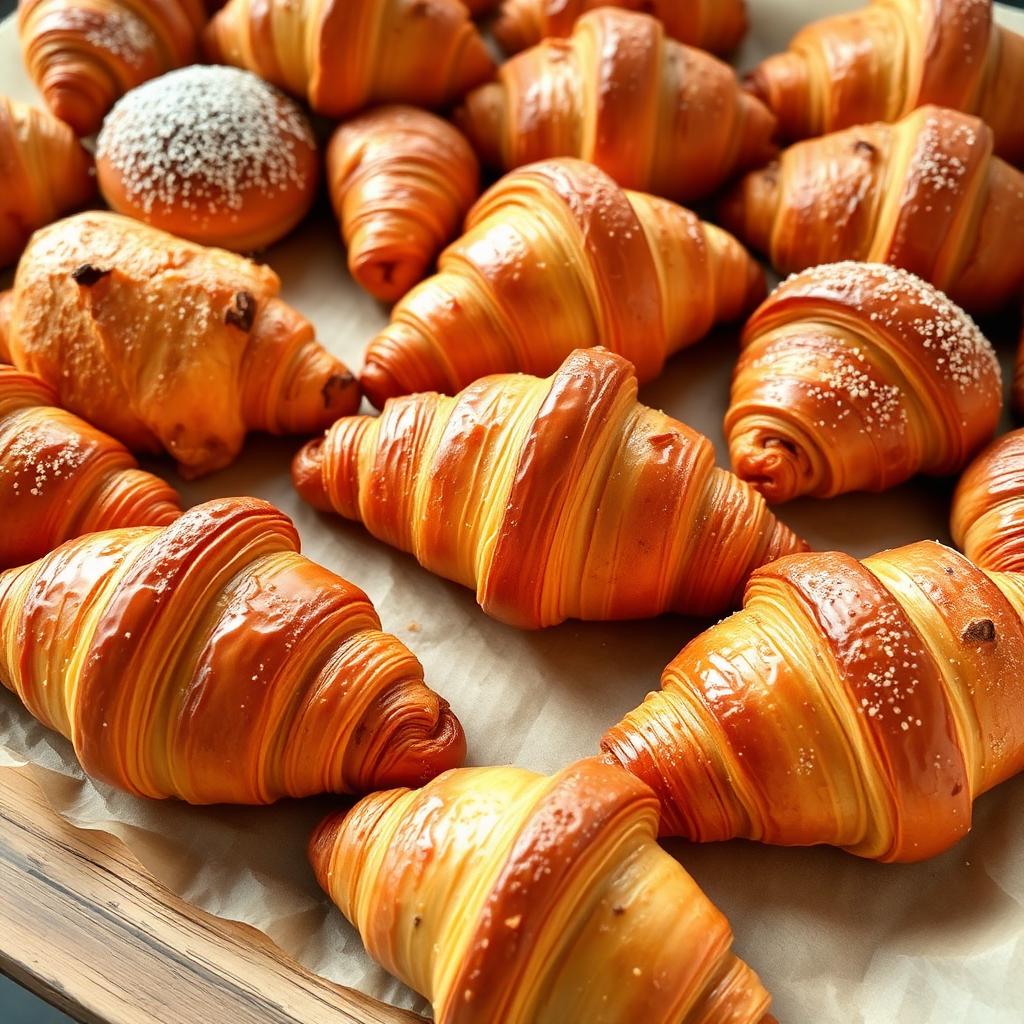 Golden flaky pastries